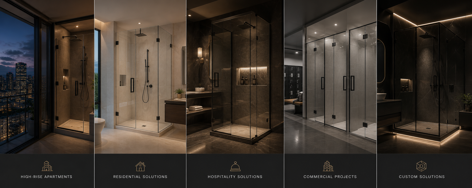 High-rise shower door project